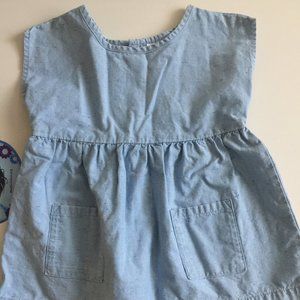 3 x $15 🌞Hanna Andersson speckled denim chambray tunic top girl size 110 cotton